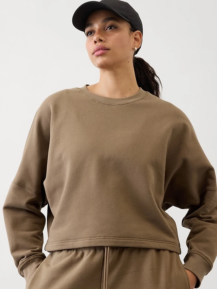 Easy Fleece Dolman Crop Sweatshirt