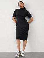 Signature Rib Mock Neck Dress