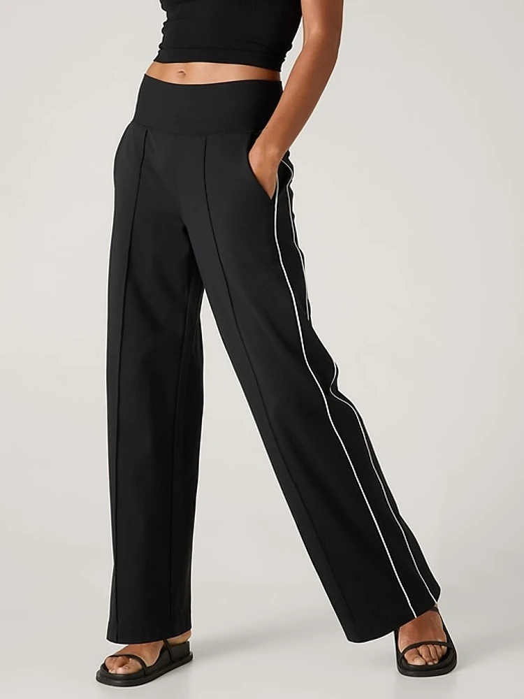 Venice High Rise Track Stripe Wide Leg Pant