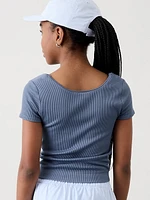 Athleta Girl Rise Above Rib Crop Tee