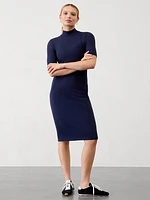 Signature Rib Mock Neck Dress