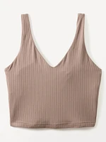 Transcend V Neck Rib Crop Sports Bra A-C