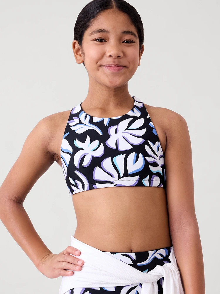 Athleta Girl Reverisble High Neck Colorblock Bikini