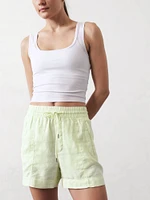 Retreat Linen Mid Rise 4" Short