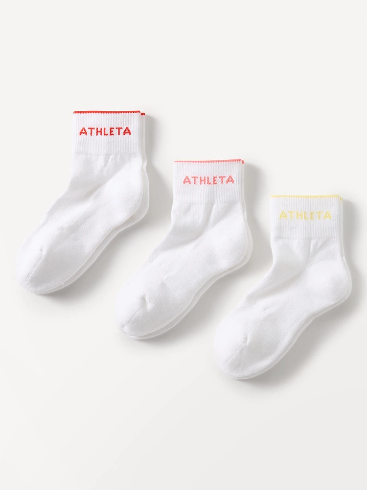 Athleta Everyday Quarter Crew Sock 3-Pack