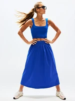 Midday Mid Rise Midi Poplin Skirt
