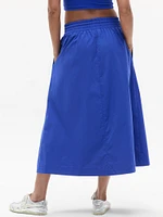 Midday Mid Rise Midi Poplin Skirt