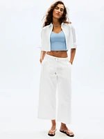 Midday Ultra Cropped Poplin Shirt