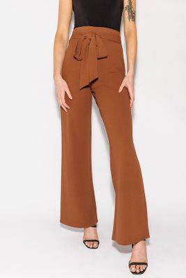 Scuba Crepe Pant with Tie-Belt