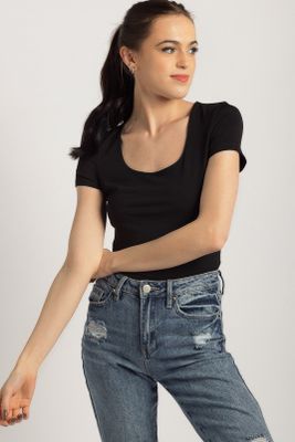 Short Sleeve Scoopneck Bodysuit