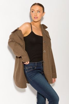 Brushed Melange Shacket