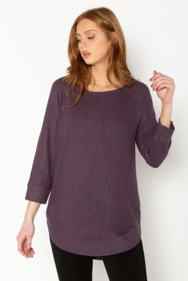 Supersoft 3/4 Sleeve Scoopneck with Flatlock Stitching