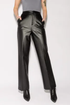Vegan Leather Straight Leg Trouser