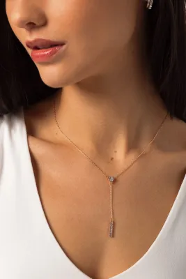 Rhinestone Lariat Necklace