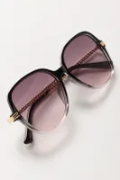 Square Sunglasses with Twisted Metal Arms