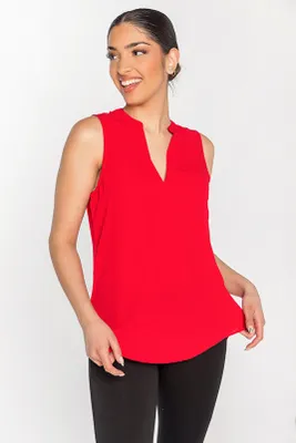 Sleeveless Half Placket Blouse