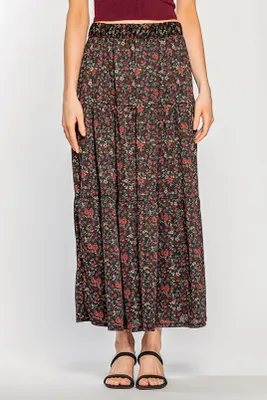 Ditsy Floral Tiered Maxi Skirt