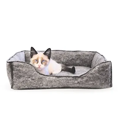 K&H Pet - Cat Bed - Bolstered Lounger Grey