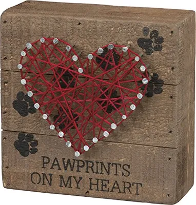 Primitives by Kathy - String Art - Pawprints On My Heart