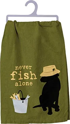 Primitives by Kathy - Dish Towel - Never Fish Alone