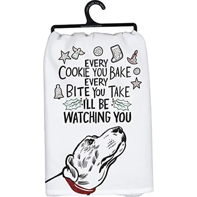 Primitives by Kathy - Kitchen Towel - Dog Watching You Eat