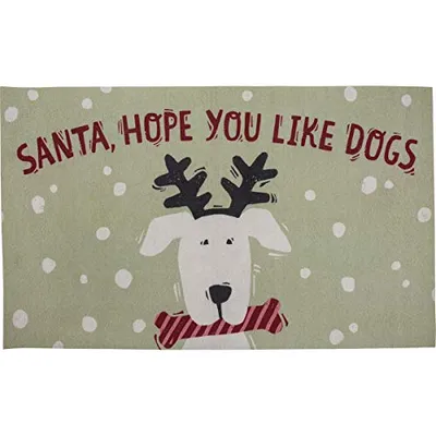 Primitives by Kathy - Rug - Santa,  I Hope You Like Dogs