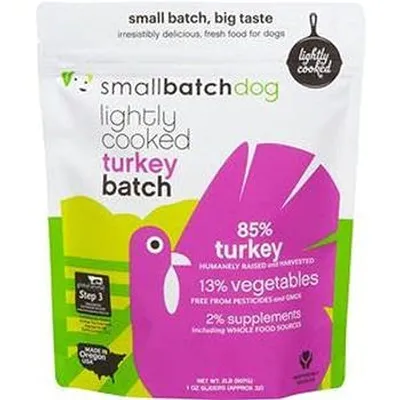 Small Batch - Frozen Dog Food - Lightly Cooked Turkey