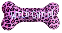 Power Plush - Plush Dog Toy - Wild Child Leopard Print Bone