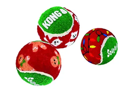KONG Holiday - Dog Toy - Christmas SqueakAir Balls