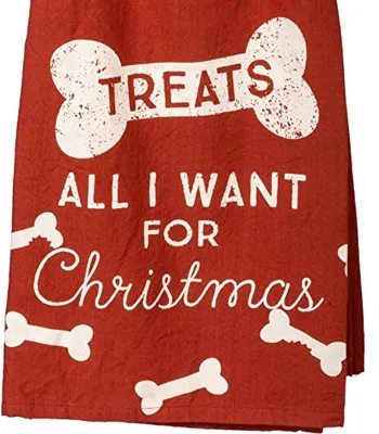 Primitives by Kathy - Dish Towel - All I Want for Christmas is Treats