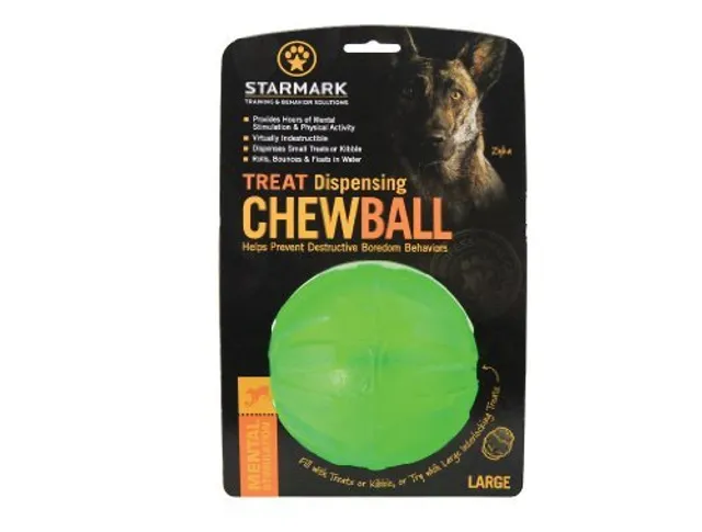 Starmark Treat Dispensing Chew Ball Dog Toy, Medium