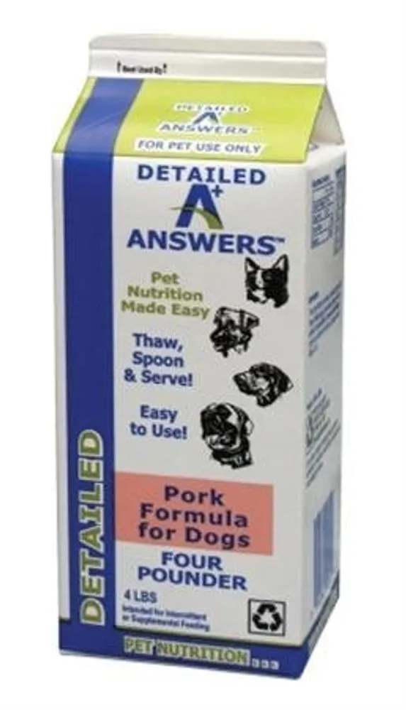 Answers Pet Food Detailed Formula Beef Raw Frozen Dog Food 4 lb Carton