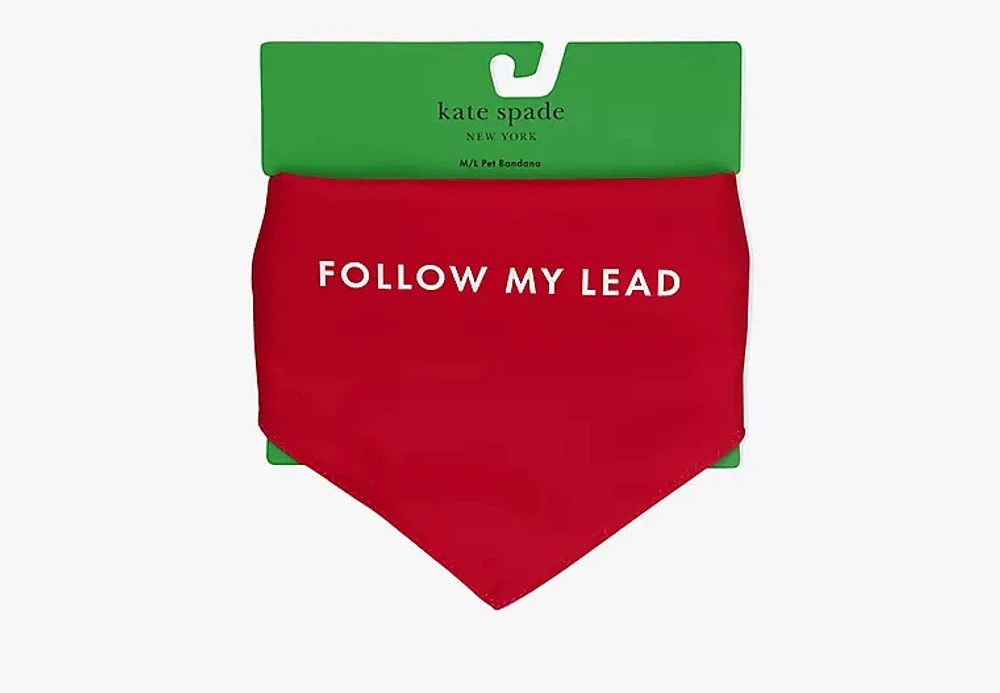 Kate Spade New York - Reversible Dog Bandana - Follow Lead/Woof