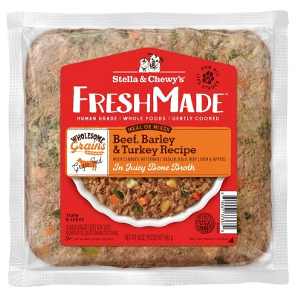 - Wet Dog Food - Freshmade Wholesome Grains Beef,  Barley,  & Turkey Recipe