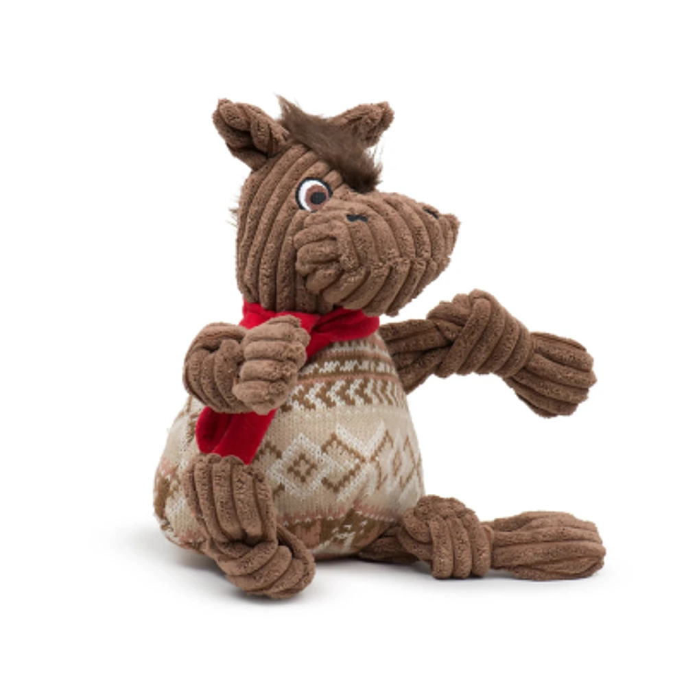 HuggleHounds - Plush Dog Toy - Cinnamon Horse Knottie