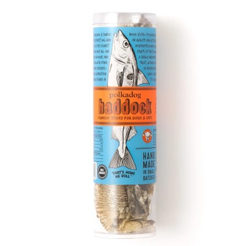 Polkadog - Single Ingredient Crunchy Dog & Cat Treat - Haddock Skins Tube