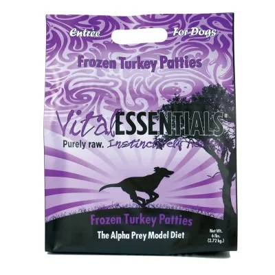 Vital Essentials - Frozen Dog Food - Turkey Patties