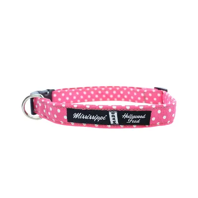 Hollywood Feed - Dog Collar - Pink Mini Dot