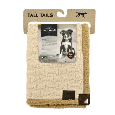 Tall Tails - Dog Bed Blanket - Micro Sherpa - Embossed Bone
