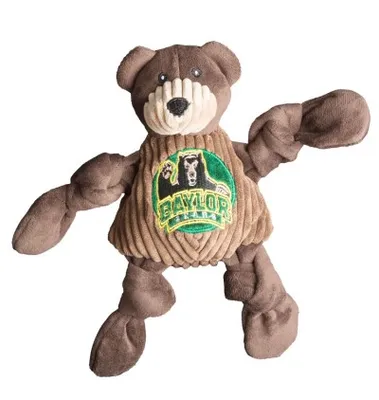 HuggleHounds - Dog Toy - College Mascot Knotties - Baylor Bear