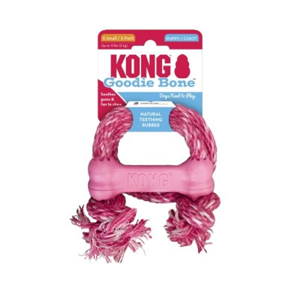 KONG - Puppy Toy - Puppy Goodie Bone with Rope