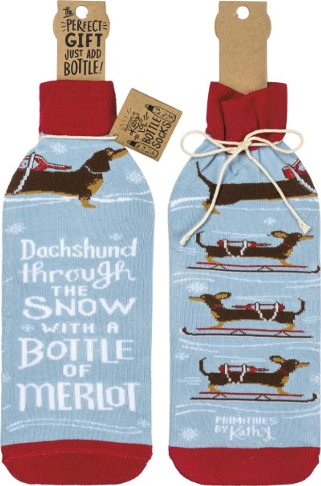 Primitives by Kathy - Christmas Knit Coozie Dachshund