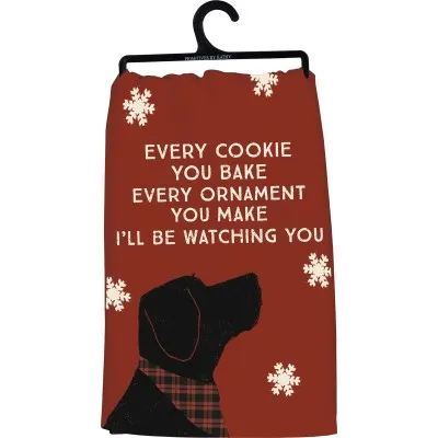 Primitives by Kathy - Kitchen Towel - Dog Watching You Cook