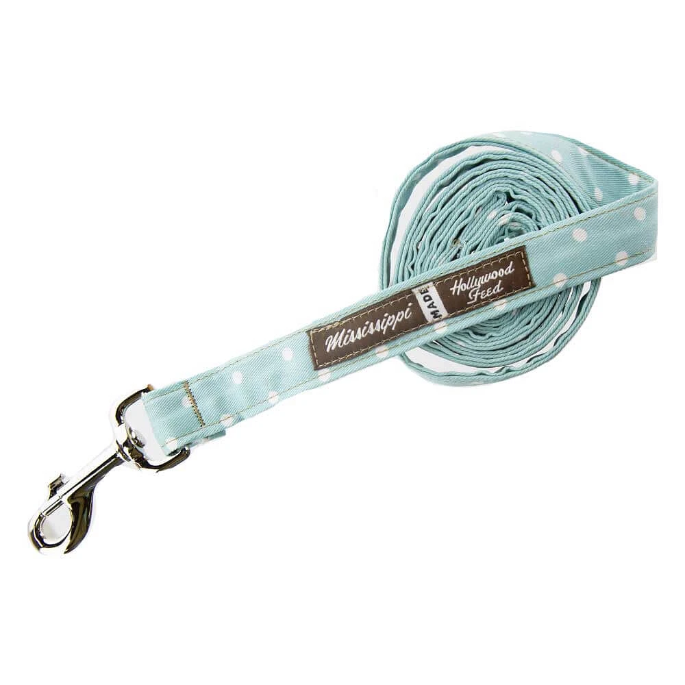 Dog Leash - Turquoise Mini Dots