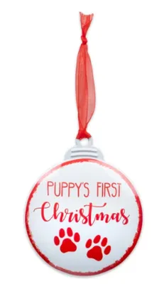 Brownlow Gifts - Puppy Christmas Ornament - Puppy's 1st Christmas