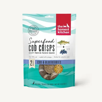 Honest Kitchen - Dog Treats - Super Crisps - Cod & Blueberry