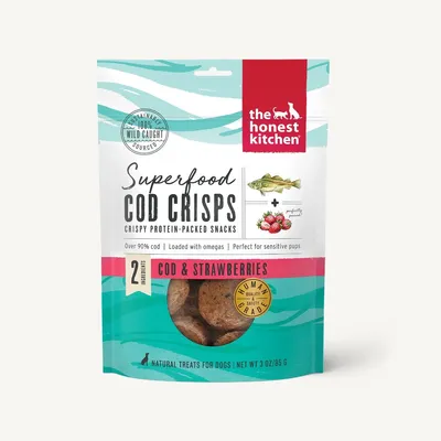 Honest Kitchen - Dog Treats - Super Crisps - Cod & Strawberry