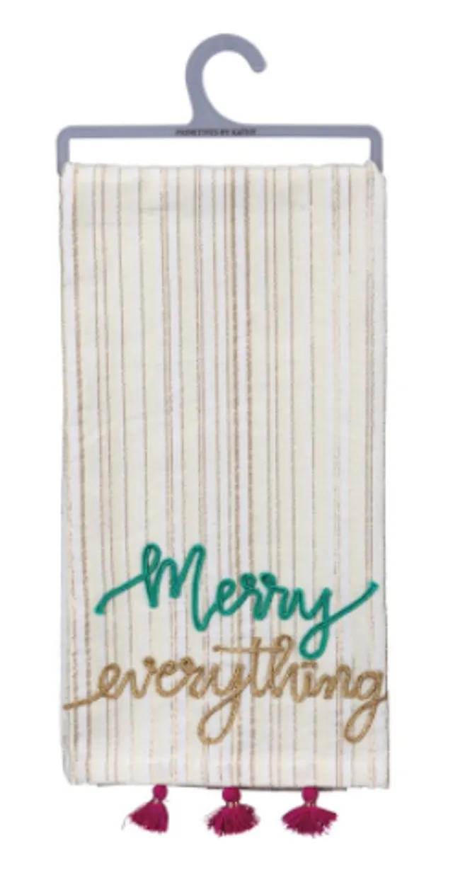 Anthropologie Dog Carolers Dish Towel