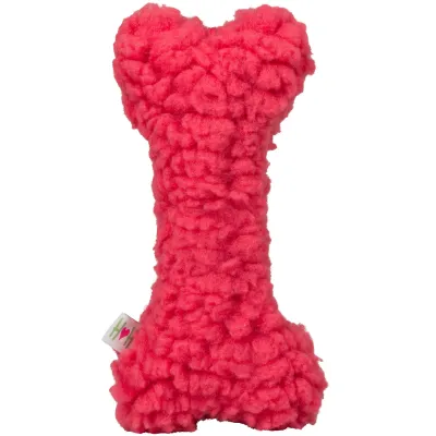 HuggleHounds - Dog Toy - HuggleFleece Pink Bone
