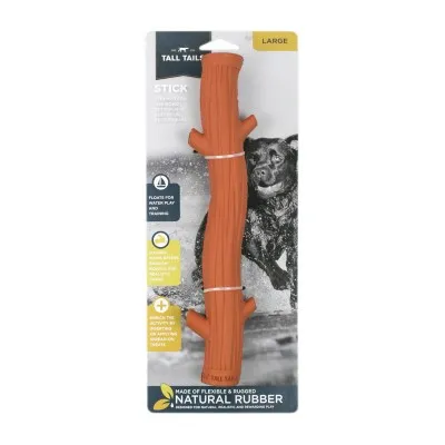 Tall Tails - Dog Toy - Orange Rubber Stick